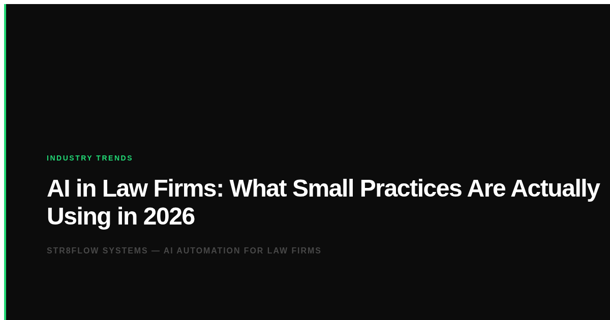 AI in Law Firms: What Small Practices Are Actually Using in 2026