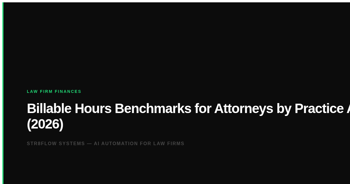 Billable Hours Benchmarks for Attorneys by Practice Area (2026)