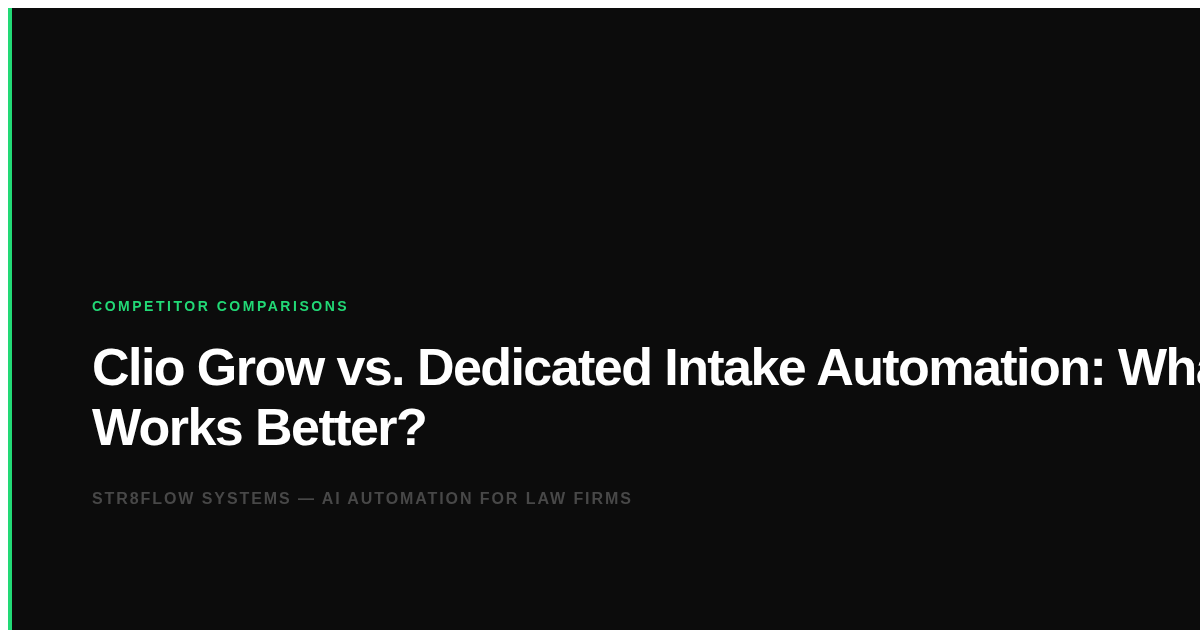 Clio Grow vs. Dedicated Intake Automation: What Works Better?