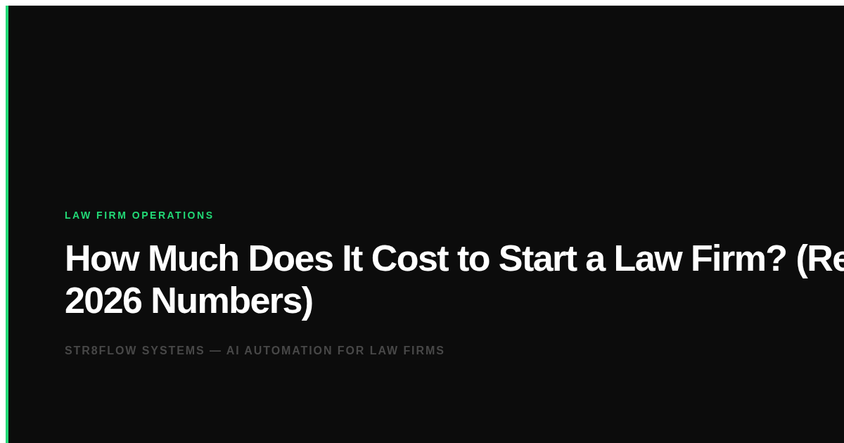How Much Does It Cost to Start a Law Firm? (Real 2026 Numbers)