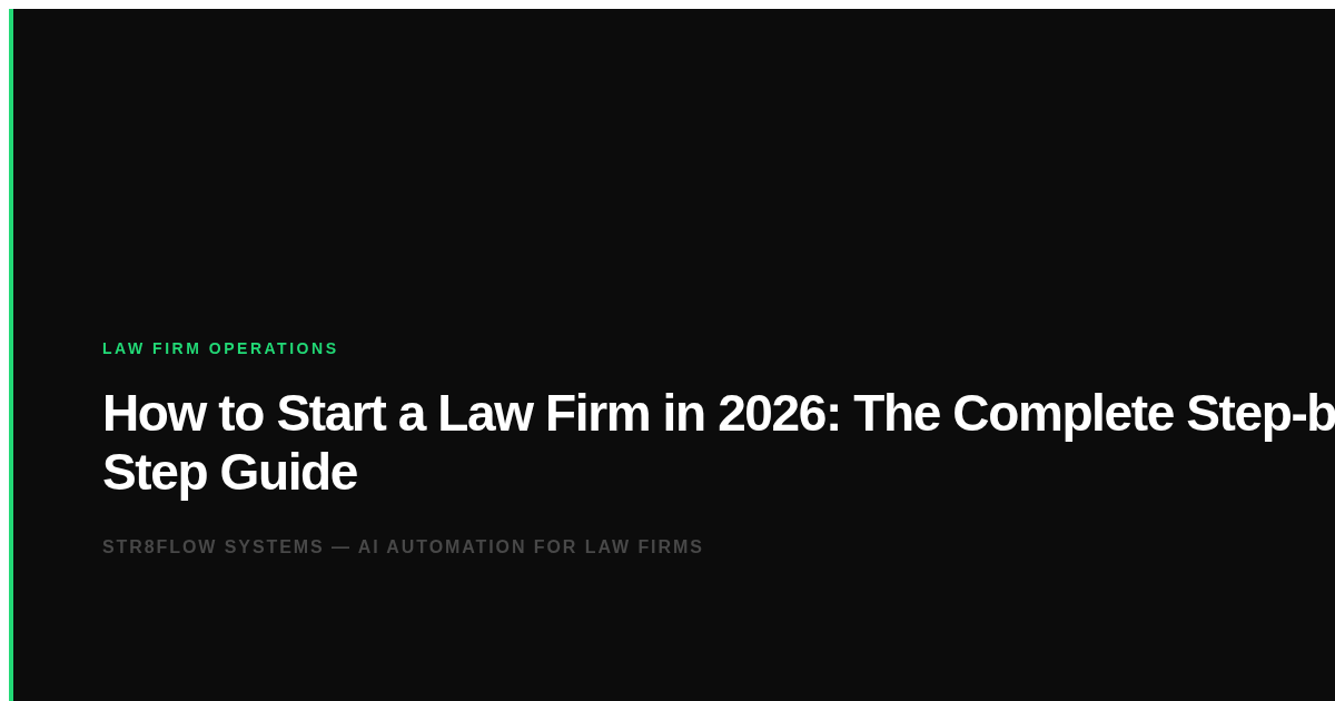 How to Start a Law Firm in 2026: The Complete Step-by-Step Guide