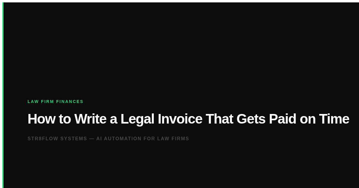 How to Write a Legal Invoice That Gets Paid on Time