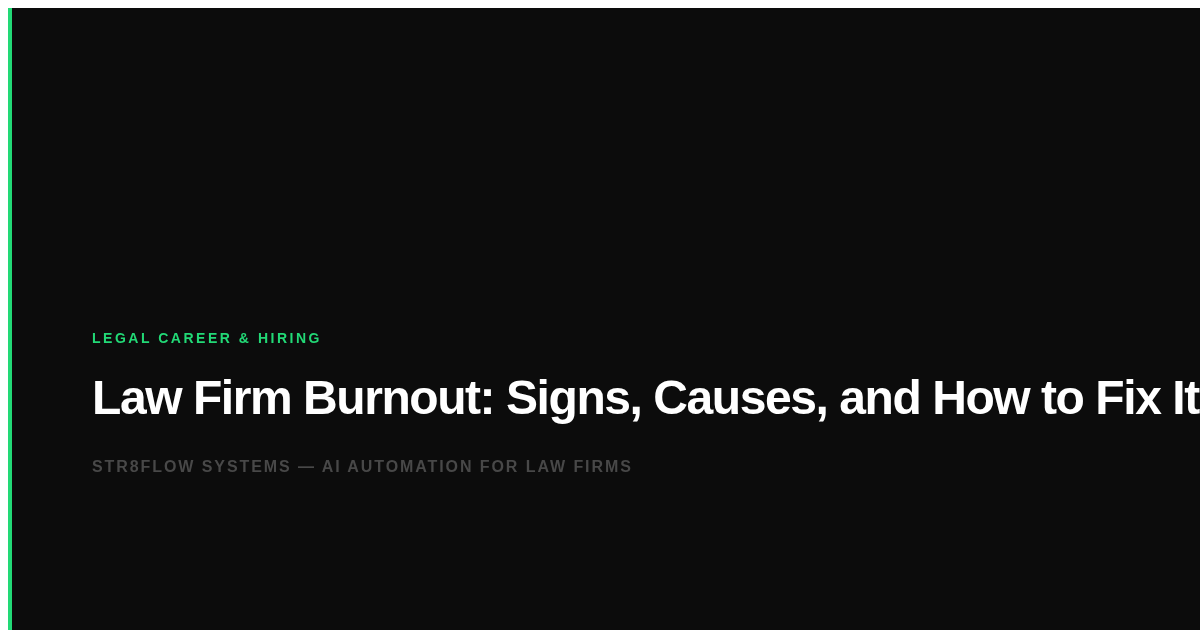 Law Firm Burnout: Signs, Causes, and How to Actually Fix It