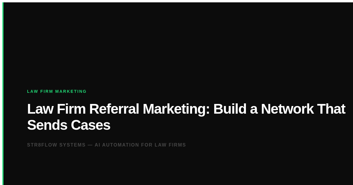 Law Firm Referral Marketing: Build a Network That Sends Cases