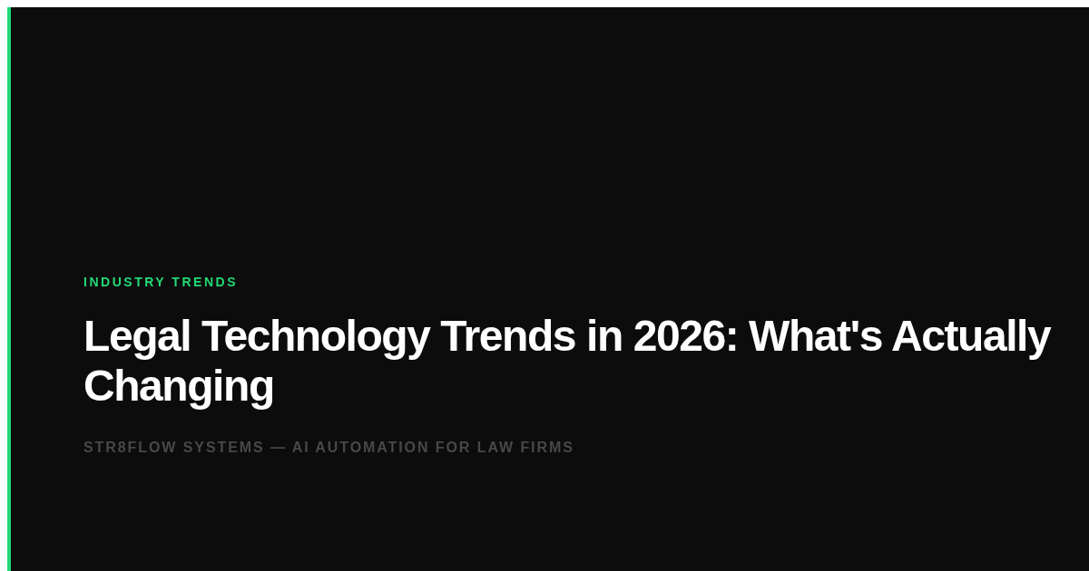 Legal Technology Trends in 2026: What's Actually Changing