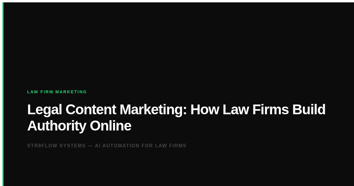 Legal Content Marketing: How Law Firms Build Authority Online